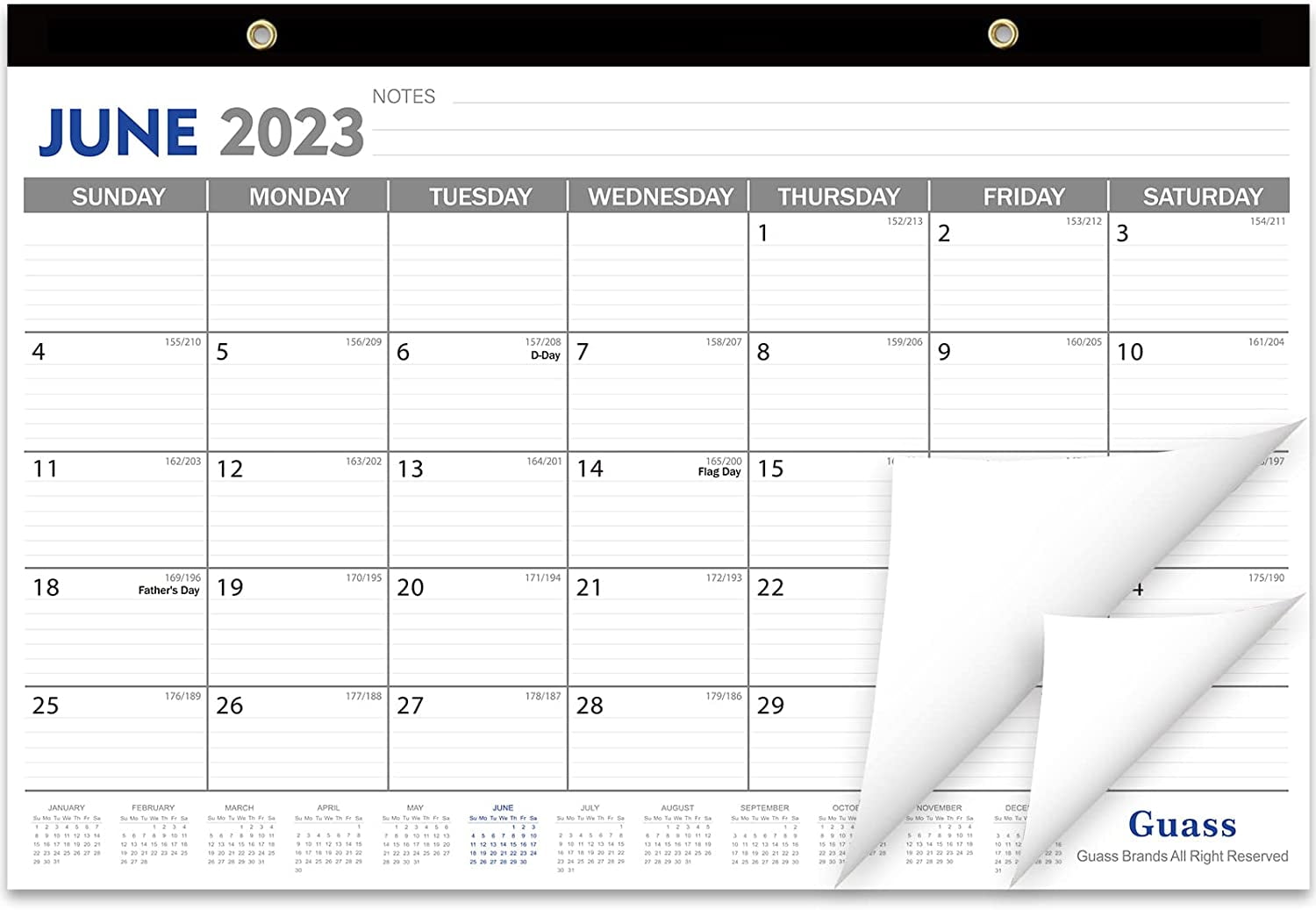 Blueline Fridgeplanner Monthly Magnet Calendar - Monthly - 16 Month -  September 2023 - December 2024 - 1 Month Single Page Layout - 13 1/2 x 14  Sheet Size - Blue/White 