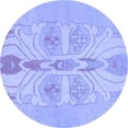 thumbnail image 1 of Ahgly Company Indoor Round Abstract Blue Modern Area Rugs, 6' Round, 1 of 4