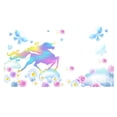 thumbnail image 1 of LEGENDARY - Bubble Gum Gradient Colored Legendary Creature Decoration - Multicolored Unicorn Flowers Clouds Garden Like Design - Home Kids Bedroom Easy To Apply Adhesive Wall Decal Sticker 40" x 24", 1 of 3