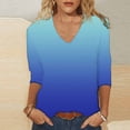 thumbnail image 4 of HKEJIAOI Chemises à Manches 3/4 pour Femmes Tunique Blouse Imprimé Floral Blouse d'Été TG, 4 of 6