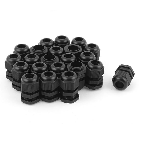 22pcs PG11 Waterproof Cable Glands Plastic Connector for 5-10 mm Dia Wire