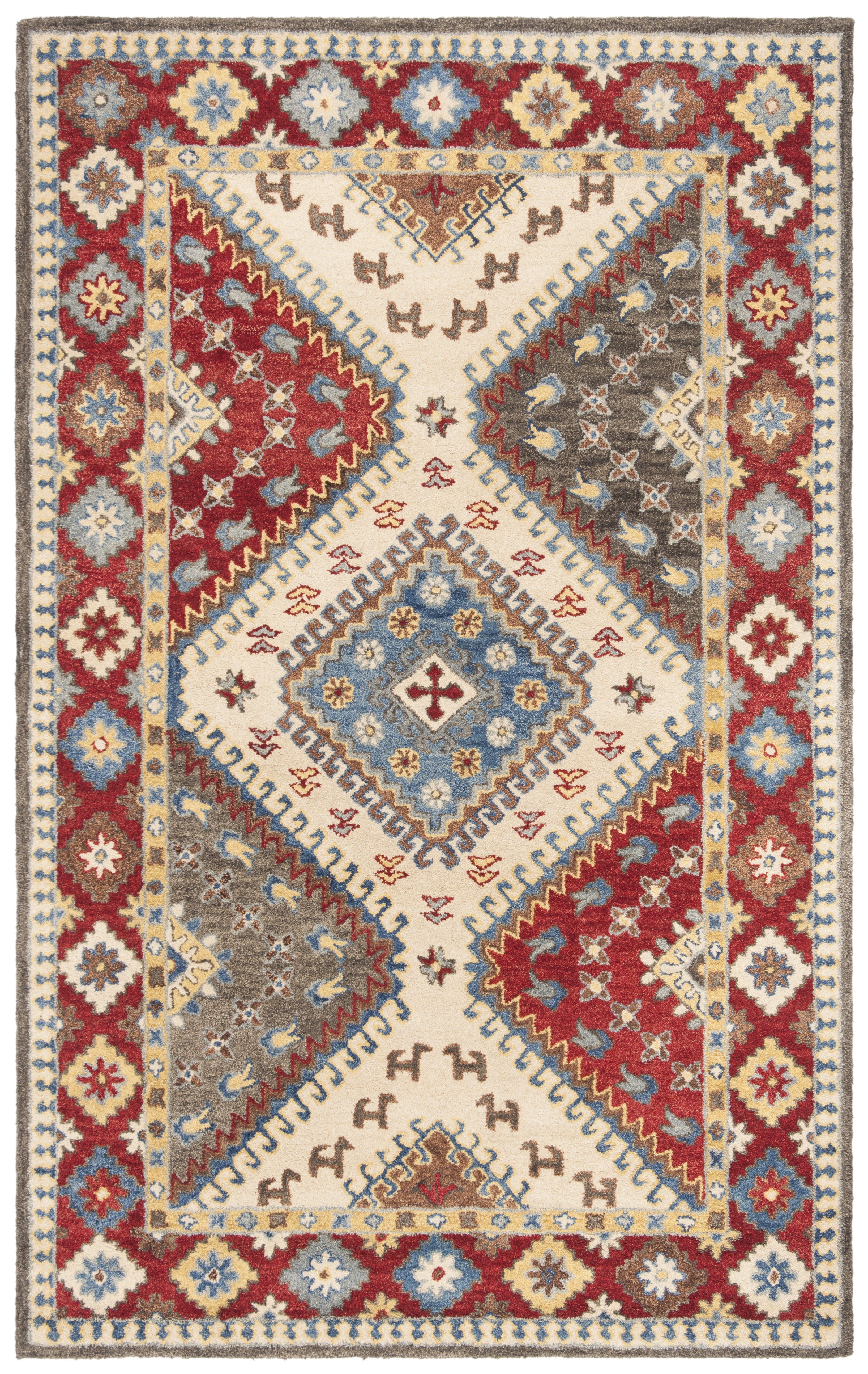 SAFAVIEH Antiquity Cennetig Geometric Area Rug, Red/Ivory, 5' x 8'