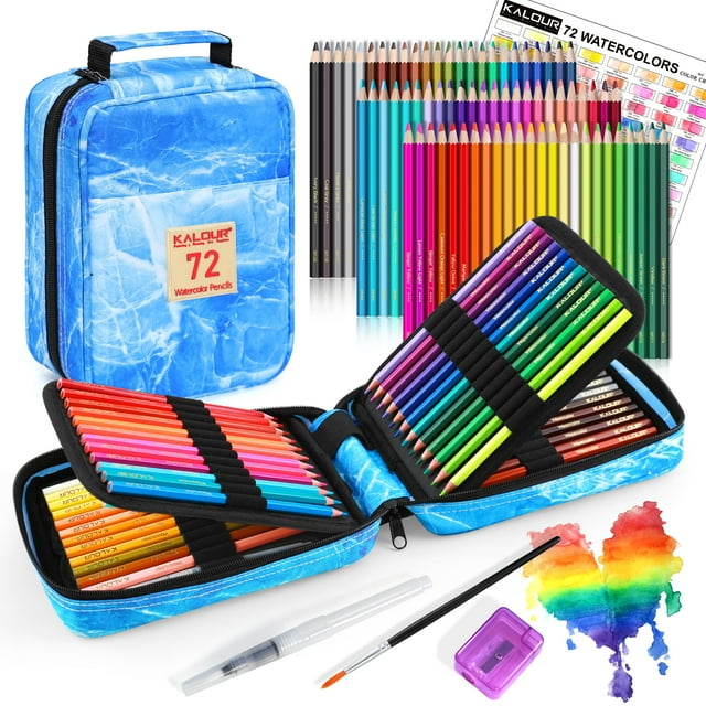 Lápices de acuarela KALOUR PDAS Professional, juego de 72 con bolsa