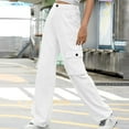 thumbnail image 4 of qucoqpe Cargo Pants Women Trendy High Waist Baggy Hiking Trousers Casual Solid Loose Pants with Pockets, 4 of 5