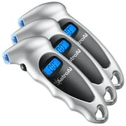 AstroAI 3 Pack Digital Tire Pressure Gauge 150 Psi 4 Settings for Car Truck Bike, LCD Screen, Non-Slip Grip, Silver, for Gift