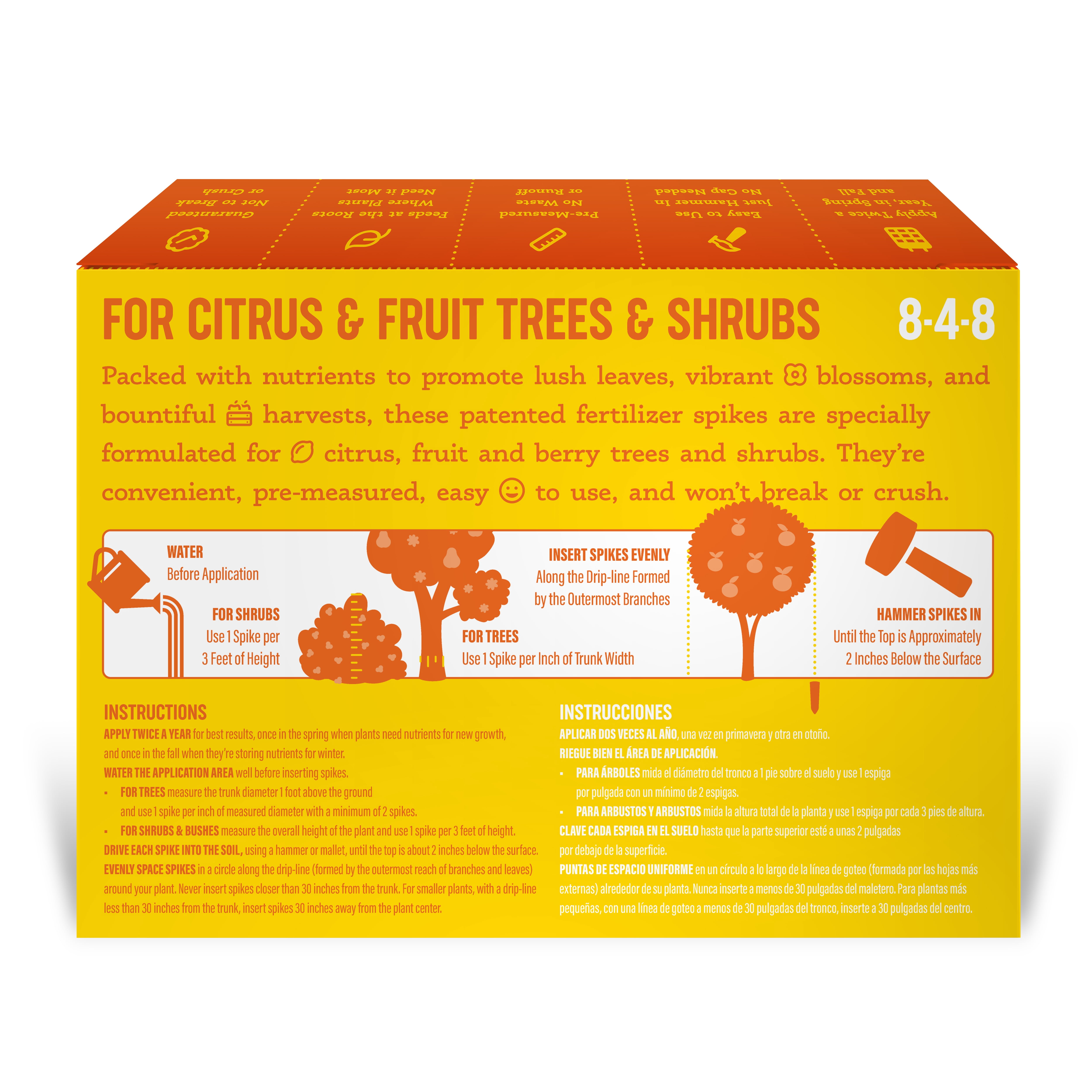 SimplyGro Fertilizer Spikes for Citrus & Fruit Trees & Shrubs - 12 Pack - 3.0 Lbs
