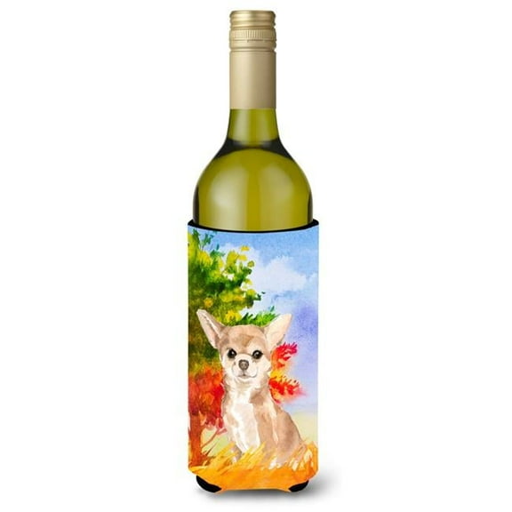 Fall Chihuahua Wine Bottle Beverage Insulator Hugger