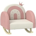 thumbnail image 2 of Kids Furniture Qaba Kids Rocking Chair, Princess Crown Toddler Chair, Children's Armchair Rocker with Rainbow Backrest for Bedroom, Playroom, Pink,Baby Nursery Furniture, 2 of 8