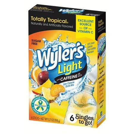 Wyler's Light Singles To-Go Caffeine Drink Mix, Totally Tropical, .70 Oz, 48 Packets, 8