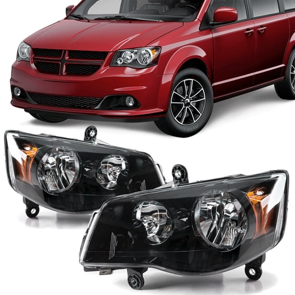 Pair Headlights For dodge Grand Caravan 2008-16 Town&Country 2011-18  Headlamps
