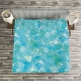 thumbnail image 3 of Ambesonne Teal Quilted Bedspread Set 3 Pcs, Abstract Watercolor Art, King Size, Aqua Blue Turquoise, 3 of 3
