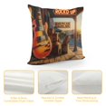 thumbnail image 4 of Leisuo Vintage Guitar Throw Pillow Covers Music Quotes Words Pillow Cases Cushion Cover Musical Instruments Home Decor Cushion Cover for Sofa Couch White, 4 of 5