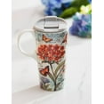 thumbnail image 3 of Evergreen Ceramic Travel Cup w/box, 17 OZ., Botanical Floral with butterflies, 3 of 7