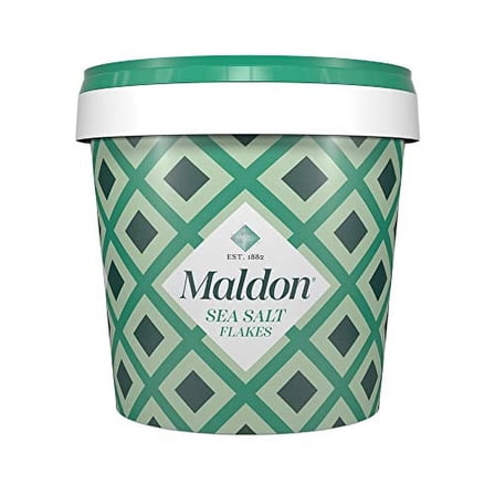 Maldon Salt, Sea Salt Flakes, 20 oz (570 g), Resealable Tub, Kosher, Natural, Handcrafted, Gourmet, Pyramid Crystals