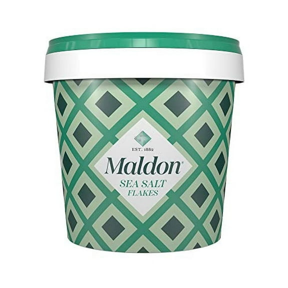 Maldon Salt, Sea Salt Flakes, 20 oz (570 g), Resealable Tub, Kosher, Natural, Handcrafted, Gourmet, Pyramid Crystals