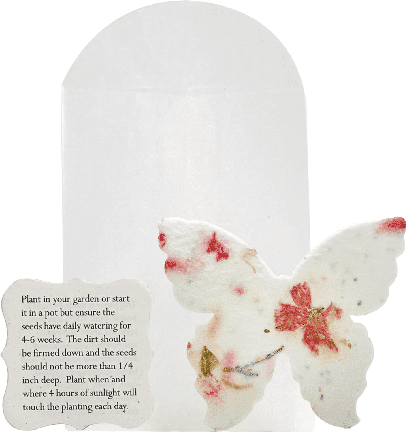 Seed Bloom Set of 24 Pink Butterfly – Plantable Seed Paper for Bridal Shower, Weddings, and Gifts
