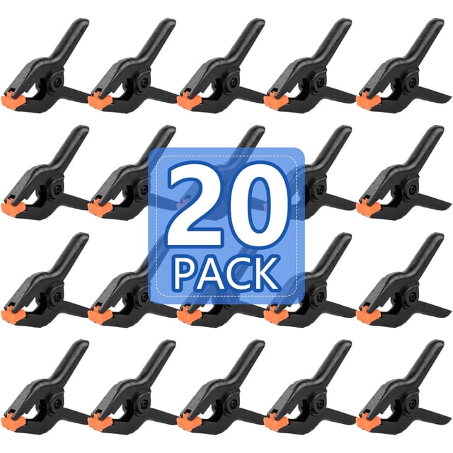 Pinzas de resorte de plástico NUITPY de 4.5 pulgadas, paquete de 20, para carpintería
