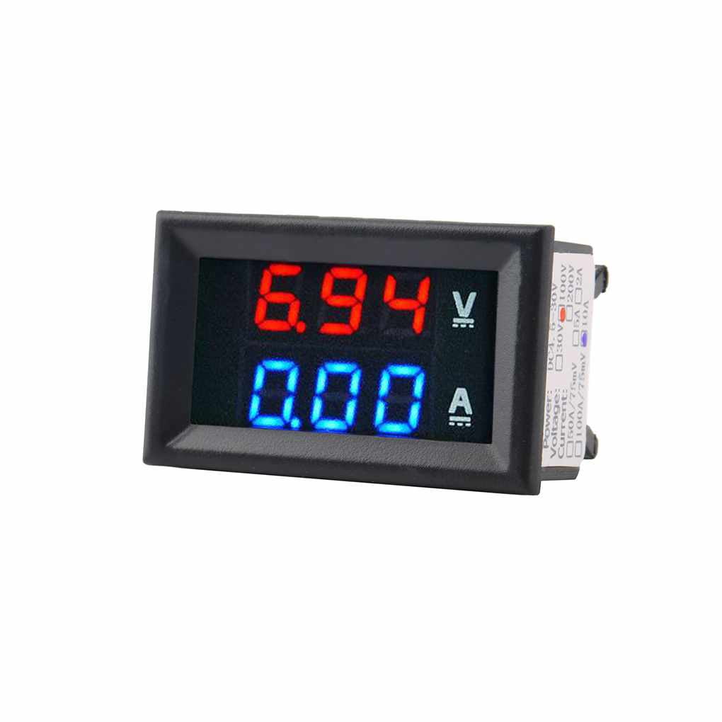 Dc 100v 10a Voltmeter Ammeter Blue Red Led Amp Dual Digital Volt Meter Gauge Walmart Com Walmart Com