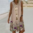 thumbnail image 1 of Robe d'Été pour Femmes, Robe pour Femmes, Robe d'Été Sans Manches à Col en V Imprimé Floral Décontractée pour Vacances, 1 of 6