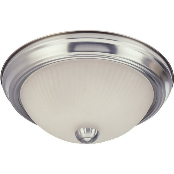 Canarm Flush Mount Ceiling Light Brushed Nickel - Frosted Swirl Glass - 13 In. — Interior & Exterior Use, Professional Finish