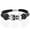 Silver-Tone, variant on Bling Jewelry Mens Genuine Black Leather Studded Skull Heads Cuff Bracelet for Men Adjustable Buckle Stainless Steel