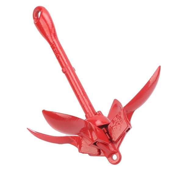 Boat Anchor, Red 1.5kg Foldable Boat Grapnel Space-saving For Kayaks For Canoes For Small Boats For Rafts