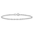 thumbnail image 3 of 14k White Gold 10 Inch 1.4mm Singapore Anklet Ankle Bracelet Chain, 3 of 8
