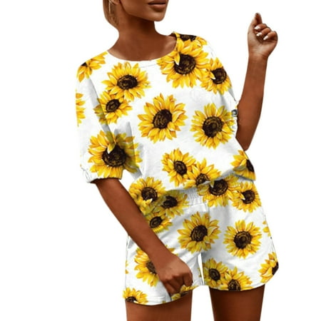 

KI-8jcuD Women Flower Tie Dyed Prints Two Piece Outfits Casual Sport Running Short Sleeve Shirt Tops Short Pants Set Women s Shorts Suit Biker Shorts Suit Women Maternity Shorts Suit Workout Shorts
