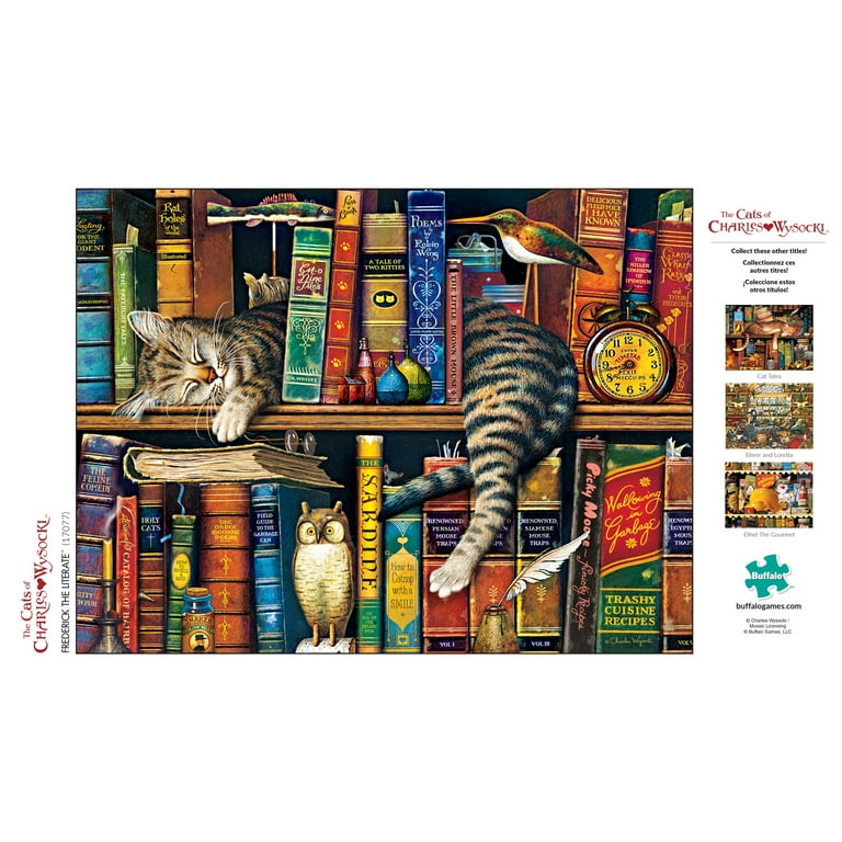 Buffalo Games The Cats of Charles Wyoscki Frederick The Literate 750 Piece Jigsaw Puzzle Walmart