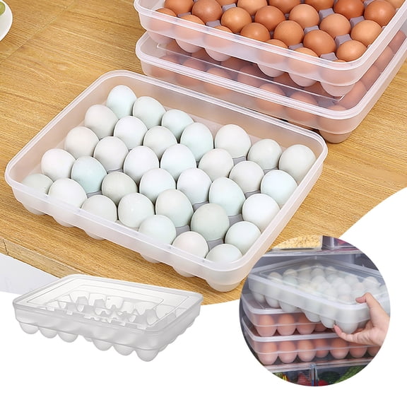 Egg Container With Lid Clear Storage Tray For 36 Eggs Refrigerator Organizer Durable Holder Convenient Kitchen Accessory