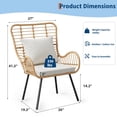 thumbnail image 3 of Studyset Patio Dining Chairs Set of 2,Outdoor Wicker Club Chair with Cushions,All Weather Wicker Armchairs,Porch Rattan Chairs,Small Patio Boho Bistro Sets Conversation Chairs for Apartments,Porch, 3 of 7