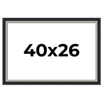 40x26 Frame Black Real Wood Picture Frame Width 2.25 Inches | Interior Frame Depth 0.5 Inches |