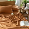 thumbnail image 6 of MooMee 100% Washed Cotton Duvet Cover Set Queen Linen Like Textured Breathable Lightweight 3-Piece (Burnt Orange, 90"x90"), 6 of 8
