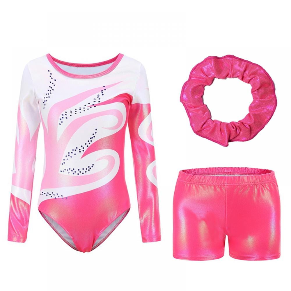 Aosijia Gymnastics Leotards For Girls Long Sleeve Sparkle Athletic Ballet Dance Leotard Bodysuit Ballerina Dancewear