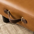 thumbnail image 2 of Dycanpo Small Foot Stool with Handle, Modern Faux Leather Padded, for Living Room, Whisky Brown, 2 of 6