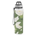 thumbnail image 2 of Camellia Flowers Sports Water Bottle 32oz with Straw for Kids Travel Mug BPA Free Leak Proof for School, 2 of 7