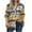 Yellow, variant on ICHUANYI 2023 Women's Classic Plaid Shirts Long Sleeve Button Down Blouses V Neck Casual Loose Tops with Pocket