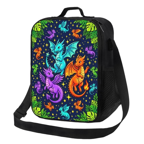 Dinosaur Lunch Bag Cartoon Cute Dinosaur Insulated Leakproof Thermal Bag With Adjustable Shoulder Strap Reusable Lunch Box For Work Office Men Women