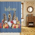 thumbnail image 2 of Erosebridal Cartoon Gnome Shower Curtain 72Wx72L,Autumn Pumpkin Harvest Bathroom Curtain,Blue, 2 of 6