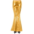 thumbnail image 5 of YOIAVIAOY Women Metallic Flare Pants Kids Yoga Disco Dance Bell Bottoms Lightweight Trendy Print Pant Yellow XL, 5 of 8