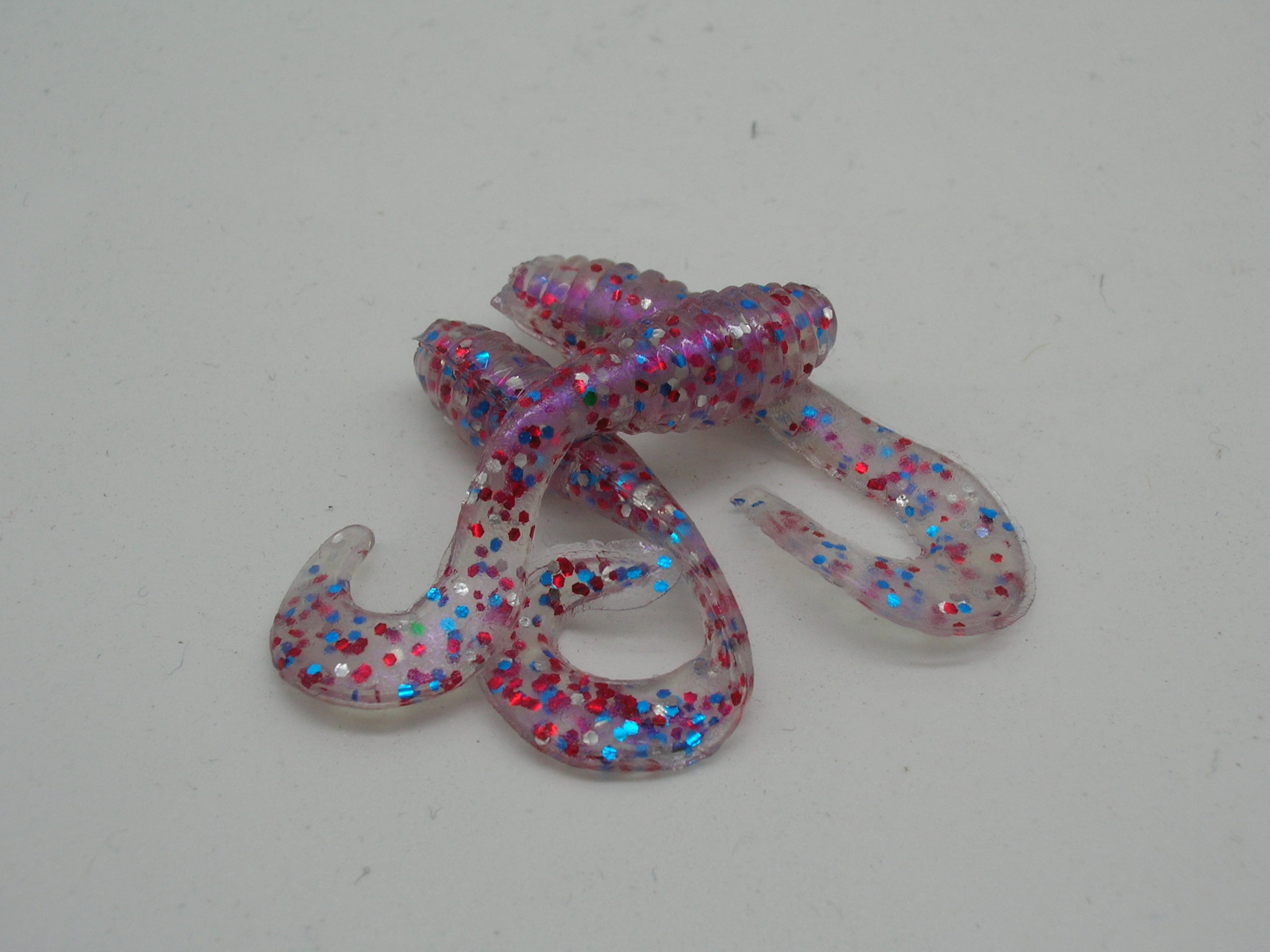 Hawaiian Angler 2 Inch Grub Plastic Bait Purple Obake Fire for Saltwater and Freshwater Fishing