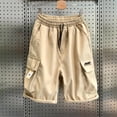thumbnail image 5 of Mifsaly Mens Shorts Cargo Quick Dry Lightweight Hiking Shorts with Multi Pockets Elastic Drawstring Waist Workout Outdoor Casual Summer Clothes with Multi Pockets Khaki,XXS, 5 of 6