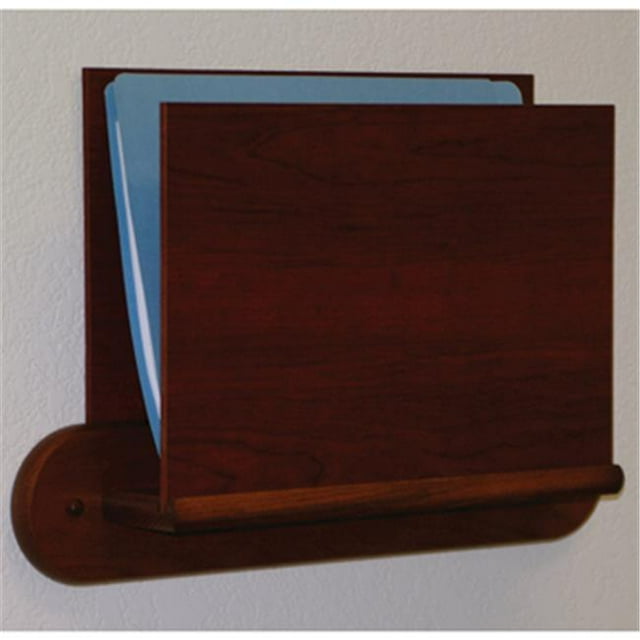 Wooden Mallet OCHO20-1MH Single Open End Letter Size File Holder in Mahogany - Oval Mount