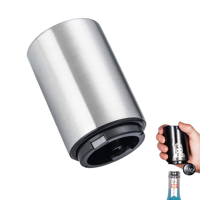 Abridor de botellas automático magnético de acero inoxidable con presión hacia abajo