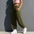 thumbnail image 5 of Baggy Sweatpants Zaewscy Women Fashion Solid Casual Elastic Waist Long Sweatpants With Pockets Army Green XXL, 5 of 9