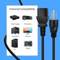 thumbnail image 4 of Aprelco 5ft/1.5m AC Power Cord Cable Compatible with QFX SBX-1535 HIGH POWERED PRO PA SPEAKER, 4 of 5