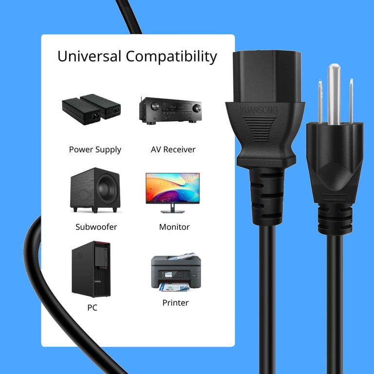 Aprelco 6ft/1.8m AC Power Cord Cable Compatible with 19 Dynex DX