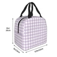 thumbnail image 2 of Bingfone Purple Checkboard Print Lunch Bag Insulated Lunch Box, Small Leakproof Cooler Food Lunch Containers Reusable High Capacity Lunch Tote Bags for Work, Travel, Outdoor, 2 of 5