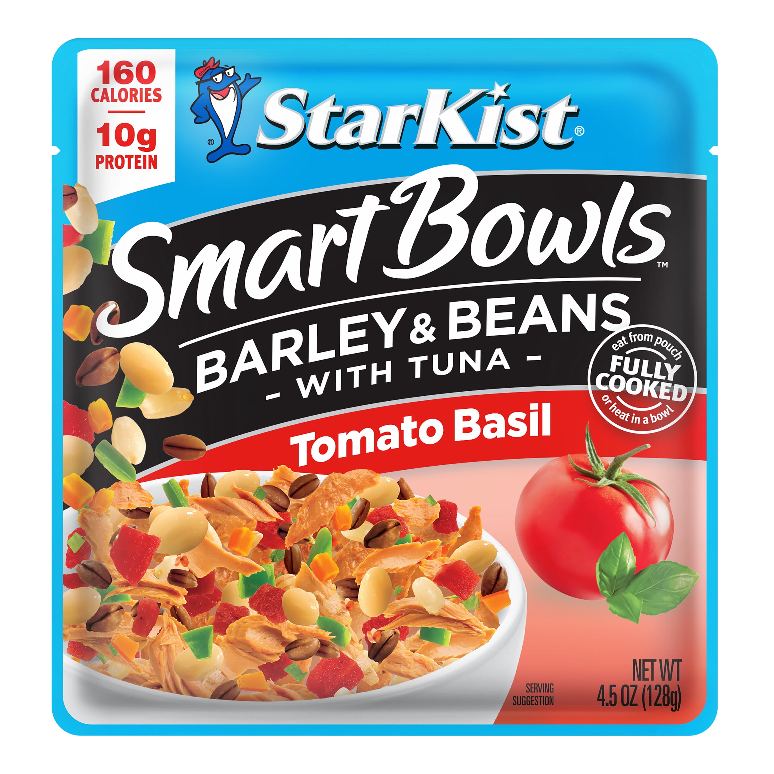 (12 pack) StarKist Smart Bowls Tomato Basil Barley & Beans with Tuna, 10g Protein, 4.5 oz Pouch