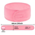 thumbnail image 4 of Facial Headband for Women, Adjustable Hook and Loop, Fit for Skincare, Makeup, Face Washing, 2 Pack, Pink, 4 of 8